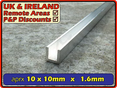 Aluminium Channel C U Section  9.5mm OD  6mm Inside Gap  glazing Alloy < 10mm • £9.95